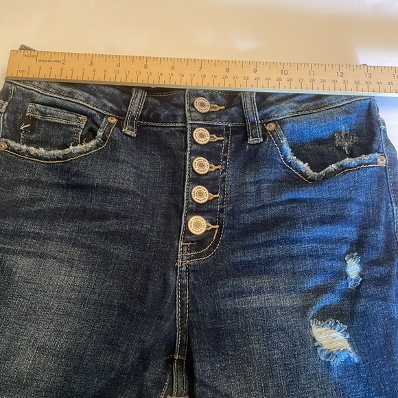 KanCan Jeans Distressed Button Fly Blue Jeans - Picture 7 of 15